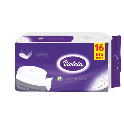 VIOLETA prémium toalettpapír, 3 rétegű 16 tekercs