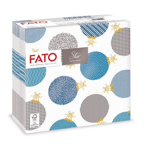 Fato Star "Bubble Silver" papír szalvéta 38x38cm - 40 darab / csomag