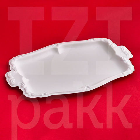 PS tálca, 3 személyes, fehér, szögletes - 10 db/csomag