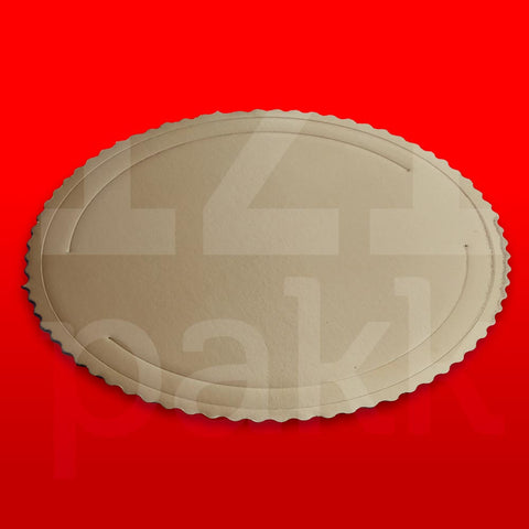 Torta alátét, tálca, kerek, arany, fényes, hullámos, fodros szélű - 1 db