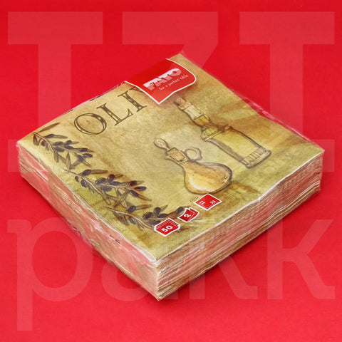 Fato olíva mintás papír szalvéta 33x33 - 50 darab / csomag