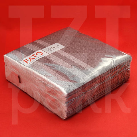 Fato Tablewear szürke csíkos papír szalvéta - 50 darab / csomag Airlaid azaz textil szerű papír szalvéta, "gyapjúszövet" hatású