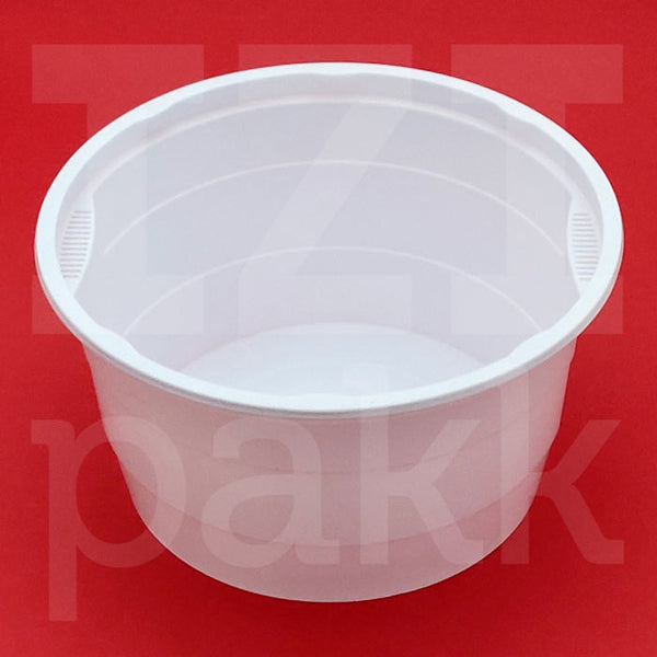 Gulyás tál, műanyag, fehér, 750ml, PP, tetőzhető - 50db