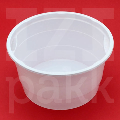 Gulyás tál, műanyag, fehér, 750ml, PP, tetőzhető - 50db