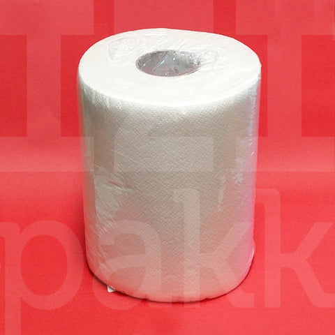 Tekercses kéztörlő, papírtörlő, fehér, két rétegű, 300 darabos, Jumbo - IZI pakk