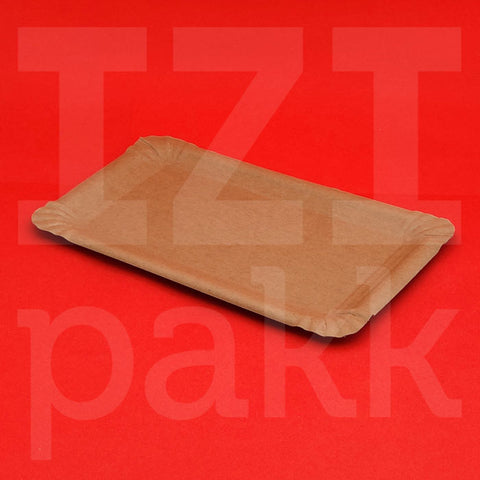 Komposztálható papírtálca, szögletes, több méretben, lebomló, bio, "kraft" szín - 250db