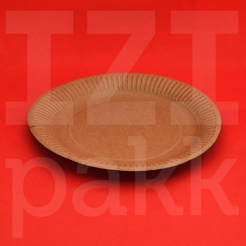 Komposztálható papír tányér lebomló, bio kraft szín - 100 db/cs