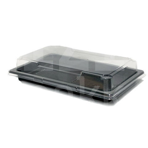 Sushi tálca, műanyag, 4 extra, (alj+fedél) - 10db - IZI Pakk Webshop