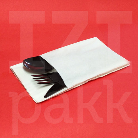 Szalvéta, fehér, evőeszközökhöz, 3 rétegű - 200 db - IZI Pakk