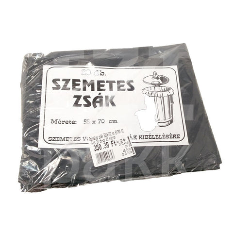 Szemeteszsák, 55x70 cm, Extra, 20 l, 20 db, erős