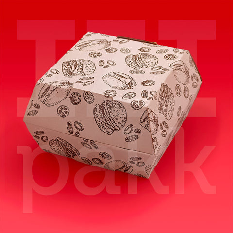 Arizona hamburger doboz nyomott mintával, két szín - 50 db