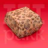 Arizona hamburger doboz nyomott mintával, két szín - 50 db