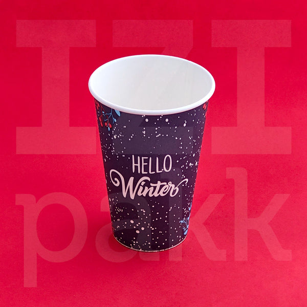 Coffee to go "Winter Time" Hello Winter mintás papírpohár - 50 db / csomag