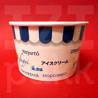 Fagyis sétáló pohár 150ml kék mintás - 50db