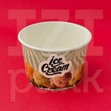 Fagyis sétáló pohár 250ml "ice cream" zöld mintás - 50db