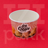 Fagyis sétáló pohár 140ml "ice cream" barna mintás - 50db