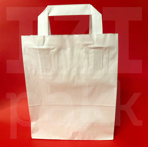 Papír táska, tasak, fehér színű, több méretben, több kiszerelésben - 50 db / csomag