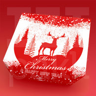 Pizza doboz, 32cm, csapott "Merry Christmas" - 100 db