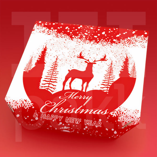 Pizza doboz, 32cm, csapott "Merry Christmas" - 100 db