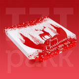 Pizza doboz, 32cm, csapott "Merry Christmas" - 100 db