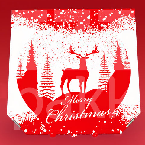 Pizza doboz, 32cm, "Merry Christmas", két féle kivitel - 100 db