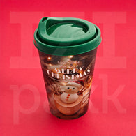 Karácsonyi repohár, 4 féle ünnepi mintával és műanyag fedéllel, 4 dl - 1 db