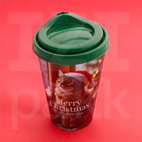 Karácsonyi repohár, 4 féle ünnepi mintával és műanyag fedéllel, 4 dl - 1 db