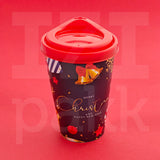 Karácsonyi repohár, 4 féle ünnepi mintával és műanyag fedéllel, 4 dl - 1 db