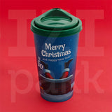 Karácsonyi kávés pohár, négy mintával 650ml - 1 db, műanyag fedéllel