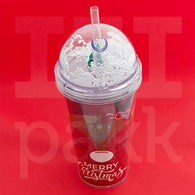 Karácsonyi shaker pohár, háromféle mintával 600ml - 1 db, gömb tetővel és szívószállal.
