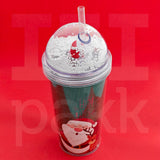 Karácsonyi shaker pohár, háromféle mintával 600ml - 1 db, gömb tetővel és szívószállal.