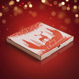 Pizza doboz, 32cm, "Merry Christmas", Karácsonyi, szarvasos mintás - 100 db