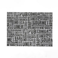 In Fibra tányér alátét "gourmet" fekete-fehér mintával, papír - 250 darab / csomag