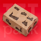 Arizona hamburger doboz városos mintával 190x130x110 mm - 50 darab / csomag