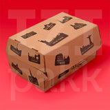 Arizona hamburger doboz városos mintával 190x130x110 mm - 50 darab / csomag