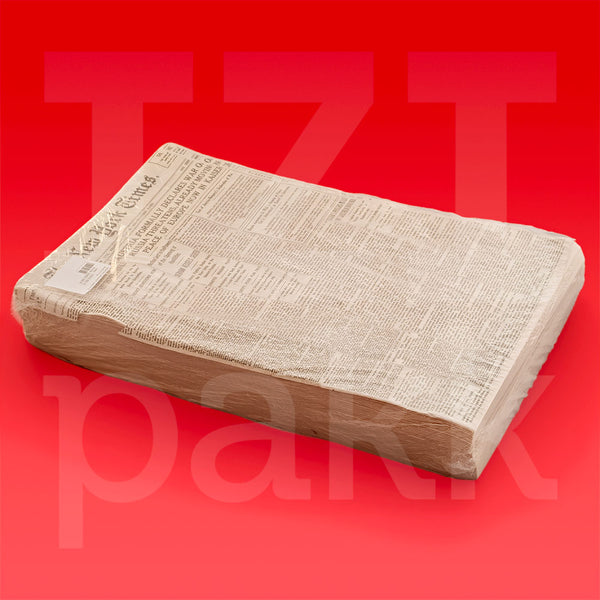 Zsírpapír, hamburger csomagoló papír, tálca alátét, újságos fekete mintás - 5kg