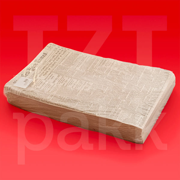 Zsírpapír, hamburger csomagoló papír, tálca alátét, újságos fekete mintás - 5kg