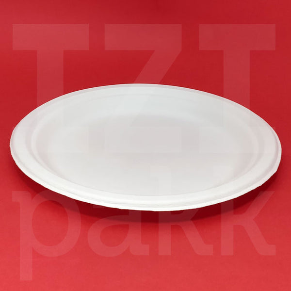 Bio tányér, lebomló, cukornád anyagú, 17,5-22 cm, fehér - 50db