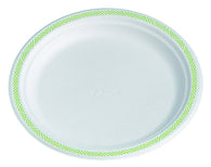 Papír tányér, lapos, fehér, mintás szélű, Chinet - 22 cm, 50db