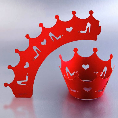 "Csinos hercegnők" muffin gyűrű, piros, vörös Muffingyűrű: Csajos buliba (leánybúcsú, szülinap) - IZI pakk