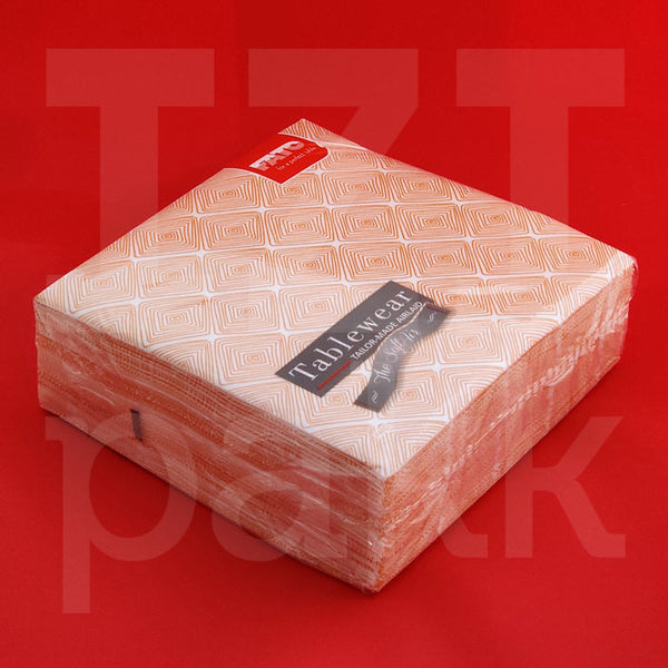 Fato Tablewear Etnic mintás papír szalvéta 40 x 40 centi - 50 darab / csomag - Etnic mandarino - narancs fehér