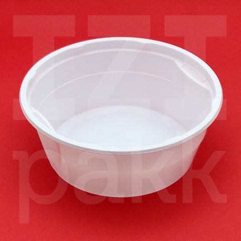 Gulyás tál, műanyag, fehér, 500 ml, PP, tetőzhető - 50 db