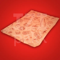 Hamburger csomagoló papír street food barna - két méretben