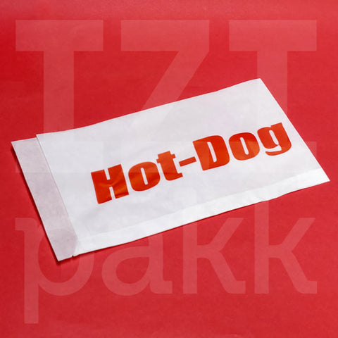 Hot-Dog-os, fehér zacskó, tasak, egy színnel nyomott - 200db - IZI pakk