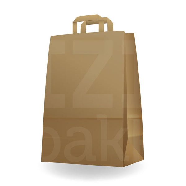 Papír tasak, táska, barna színű, több méretben - 50 db / csomag
