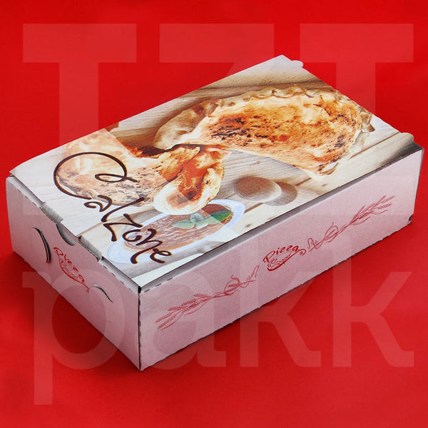 Pizza doboz, hasáb forma, "Pizza Calzone" mintás - 100 darab - Gastro