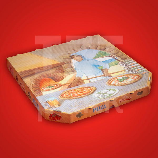 Pizza doboz - Bandana 30x30 cm ÚJ olasz - Hot & Tasty - 100 db/csomag