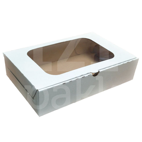 Süteményes doboz, ablakos 22x34x8 cm - IZI pakk webáruház