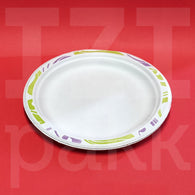 Papír tányér, desszertes, fehér, mintás szélű, Chinet - 17 cm - 175 db